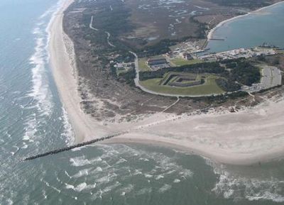 A terminal groin, like this one at Fort Macon State Park in Atlantic Beach, can cost $10.8 million to build and $2.25 million to maintain annually, according to a study by the Coastal Resource Commission. Photo: Program for the Study of Developed Shorelines, Western Carolina University.