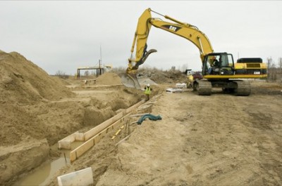 SEPA review is required for construction projects like this one for a new water treatment building at an old landfill. Photo: Octavian Cantilli