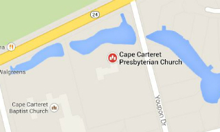 his map shows the two stormwater ponds next to Hwy 24 and their close proximity to Deer Creek, far right, which flows into Bogue Sound and eventually the ocean. The ponds help contain polluted stormwater runoff from the surrounding roads and commercial properties from reaching coastal waters and degrading water quality. Map: Google