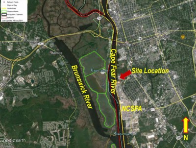 The Wilmington port is about 25 miles north of the river’s mouth and 1.2 miles south of the Cape Fear Memorial Bridge. Photo: Department of Environmental Quality