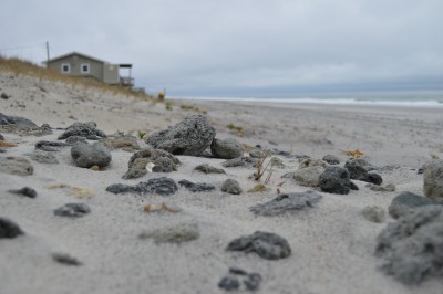 Rocks remain as of Feb 12 in an area where the town was required to remove rocks as deep as 18 inches. Photo: Mike Giles