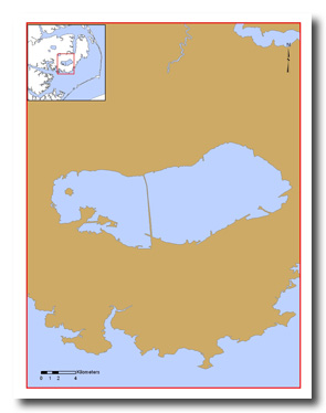 Lake Mattamuskeet stretches 18 miles long and seven miles wide on the Albemarle-Pamlico peninsula. Map: UNC Coastal Studies Institute