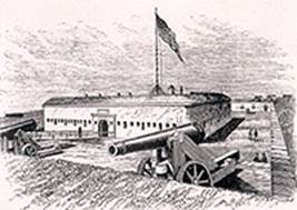 Fort Macon is a five-sided structure built of brick and stone and completed in 1834. Image: Friends of Fort Macon