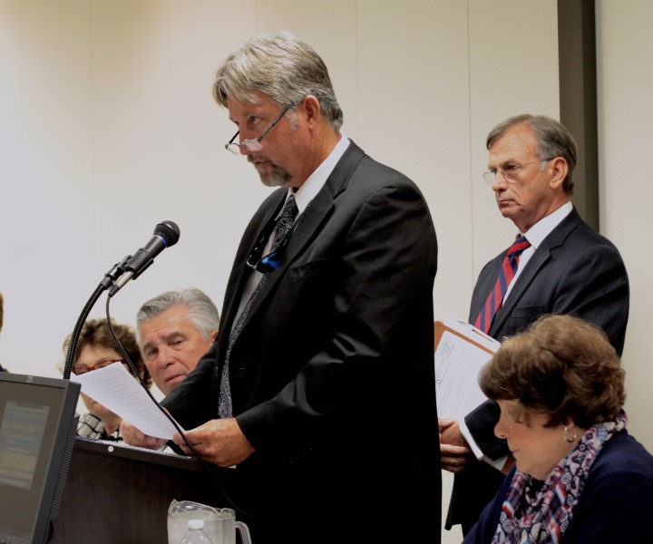 Developer Sammy Varnam of Brunswick County speaks during the hearing. Photo: Kirk Ross