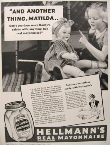 Richard Hellmann, owner of a deli in New York City, decided in 1912 to begin packing his wife’s mayonnaise in individual glass jars instead of ladling out portions and selling it by weight. By 1927, he gave up the deli business to concentrate on manufacturing his emulsion. Thus, the ubiquitous potato salad was born. Photo: “The Food Chronology,” James Trager, 1995, Henry Holt and Co.