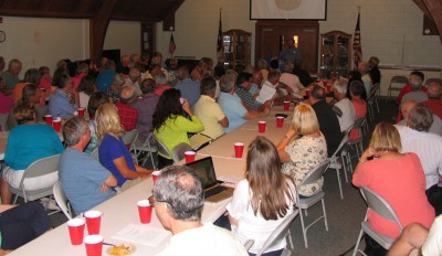More than 100 people attended a public forum on the proposed terminal groin at Holden Beach. Photo: Tracy Skrabal