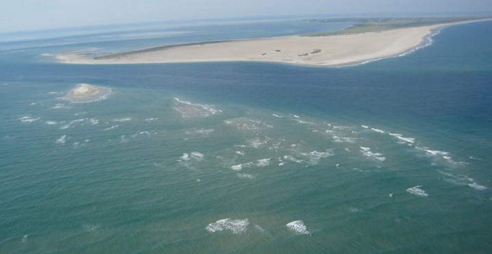 This is a portion of Diamond Shoals off Cape Hatteras in 2009. The shoal and the others extending the coasts two other capes are great repositories of sand. A bill in the legislature targets that sand for beach re-nourishment projects. Photo: Panoramio